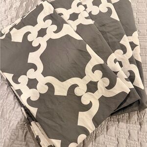 Gray and White Trellis Curtains